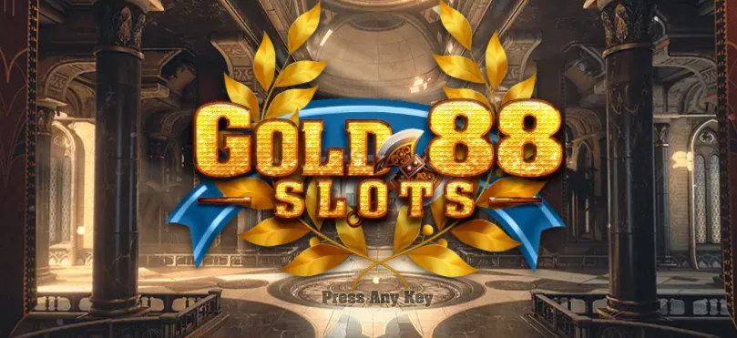 Gold88 前台開場視覺，金色標誌與進入提示